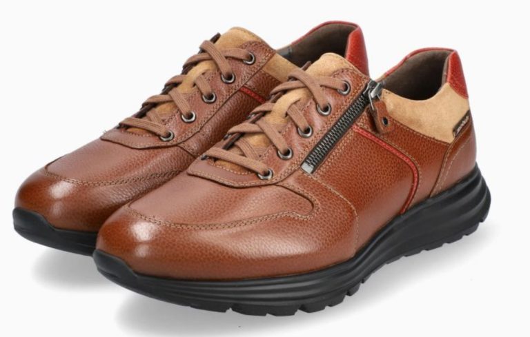 Mobils by Mephisto Brayan - heren sneaker - hazelnoot bruin leder - breed leest